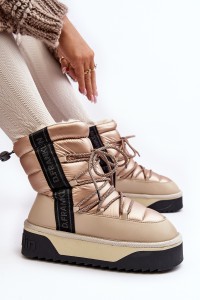 Women's Snow Boots On Thick Sole Vegan DFranklin DFSH371006 Beige-DFSH371006 BEIGE