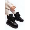 Women's Snow Boots with Lacing D.Franklin DFSH370006 Black-DFSH370006 SHINY BLACK