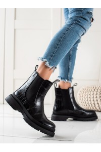 Šilti juodi aukštos kokybės batai-H1169B