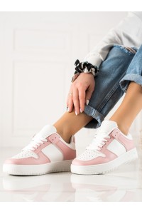 Stilingi baltos ir rožinės spalvos batai-NEY-14W/P