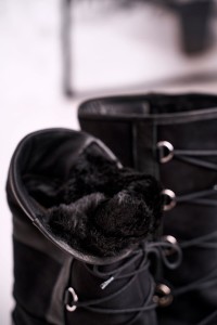 Aukštos kokybės natūralios odos zomšos batai Laura Messi 2054-2054 BLK