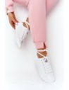 Balti aukštos kokybės odiniai CROSS JEANS bateliai-HH2R4001C WHITE/SILVER