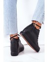 Juodi stilingi aukštos kokybės Big Star batai su platforma-EE274127 BLACK