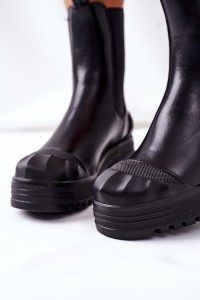 Juodi aukštos kokybės stilingi batai-C-199 BLACK