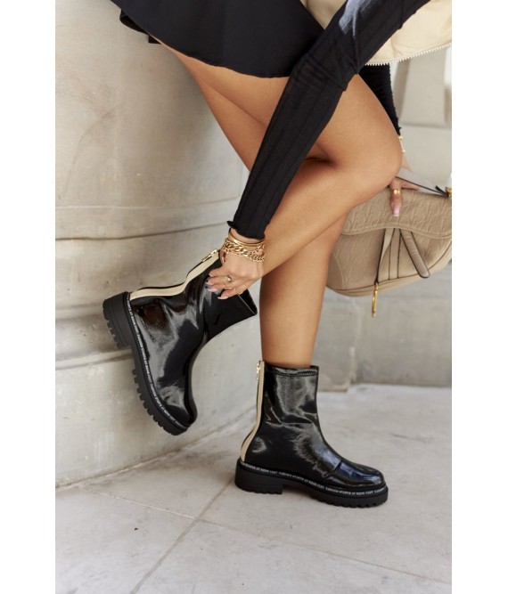 Aukštos kokybės juodi lakuotos odos batai Black Merellien-60-Y6 BLK