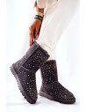 Šilti natūralios odos zomšiniai žieminiai batai Grey Mariella-W8009 GREY