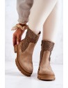 Aukštos kokybės natūralios verstos odos batai Nicole Light Brown-2711/060 L.BROWN