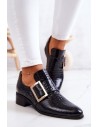 Natūralios odos juodi stilingi batai-4144 CZARNY KROK 2