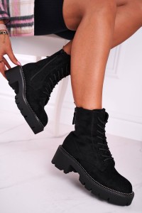 Juodos spalvos madingi zomšiniai batai Black Malawi-UK13 BLK