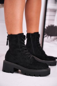 Juodos spalvos madingi zomšiniai batai Black Malawi-UK13 BLK