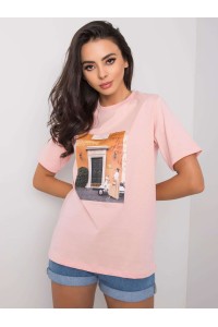 Šviesiai rožinė marškinėliai moterims-PM-TS-SS21CA61.69