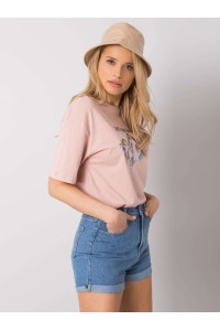 Šviesiai rožinė marškinėliai Rue Paris-DS-TS-1114.10P