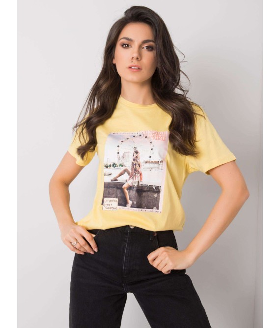 Geltoni marškinėliai moterims-PM-TS-SS21TX41.20